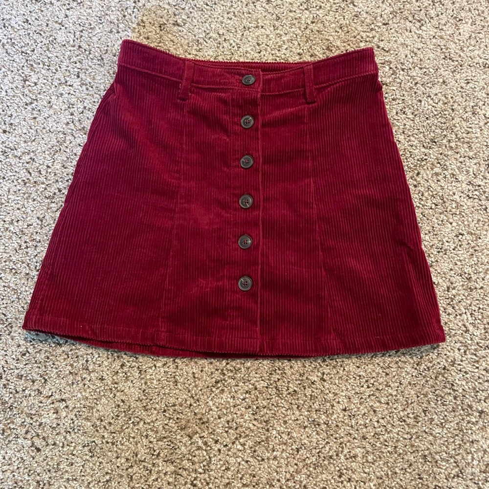 Burgundy corduroy skirt forever 21 size small